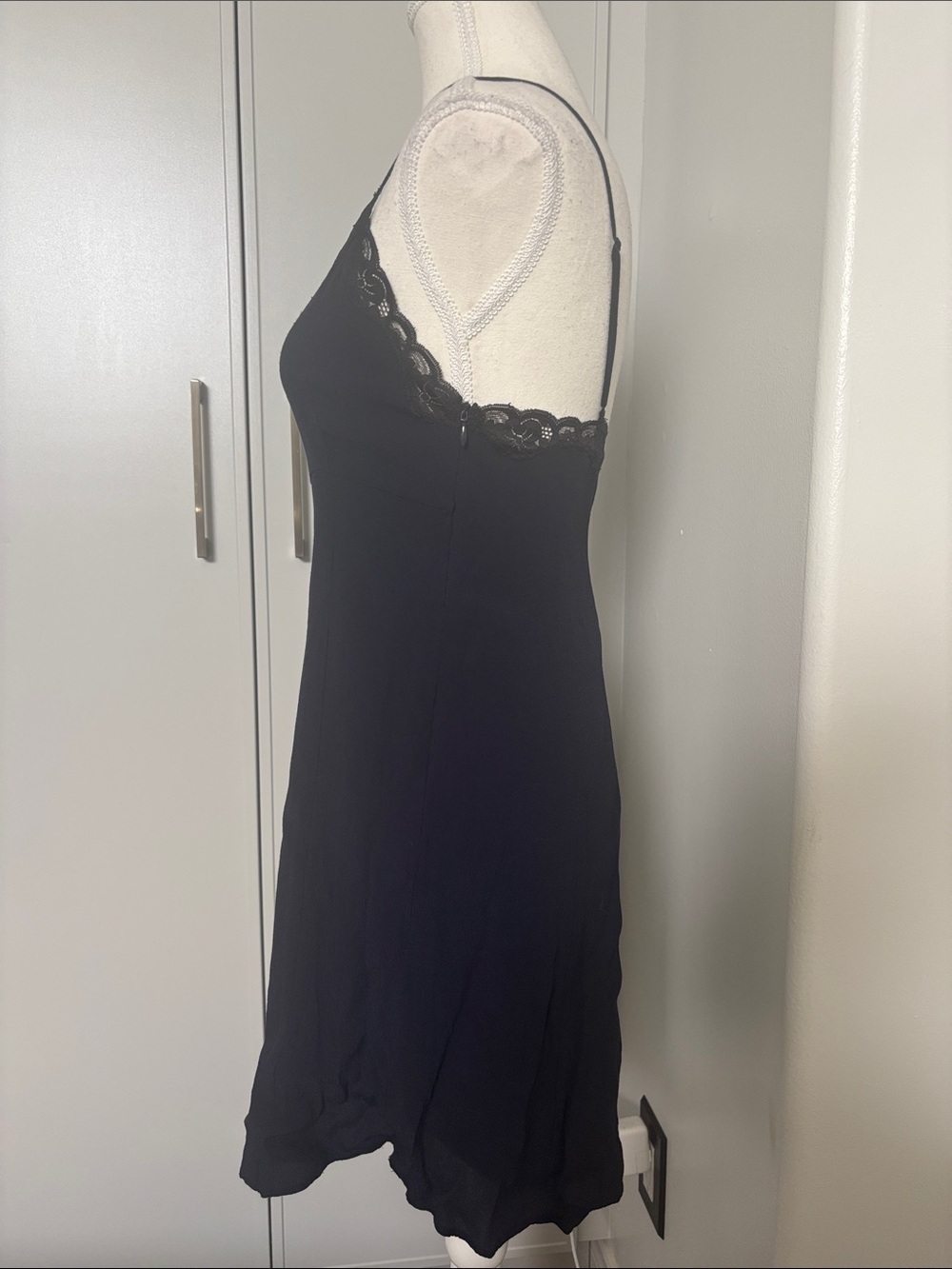 Wilfred Navy with Black Lace-Trim Slip Dress - Picture 3 of 9